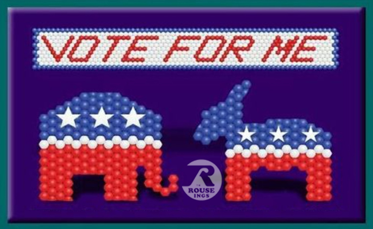 "Vote for me" Banner, Elephant, and Donkey made with RMS RealGRIDZ from https://GRIDZstore.com